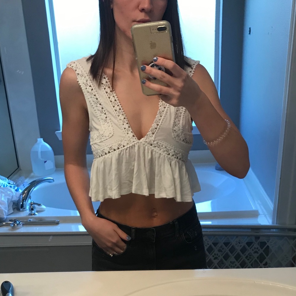 White crop top